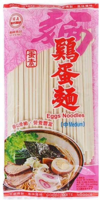 義峰食品 雞蛋麵 (中), 300g, 1個