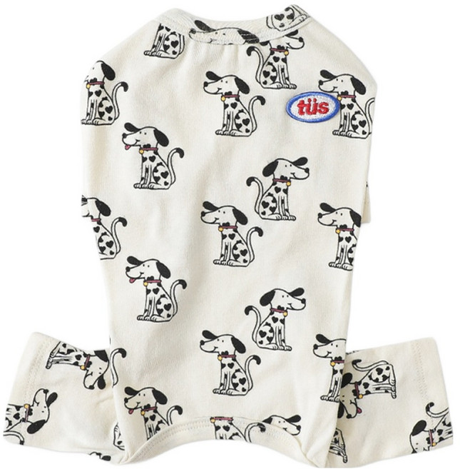 투스투스 강아지 달마시안 올인원 내복, 아이보리, 1개