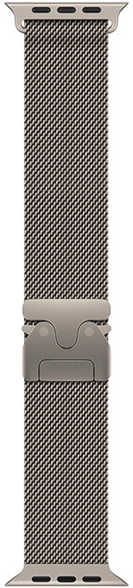 YUNMI 精鋼編織米蘭尼斯錶帶 免裁剪金屬錶帶/腕帶 42mm, 1個, 鈦原色