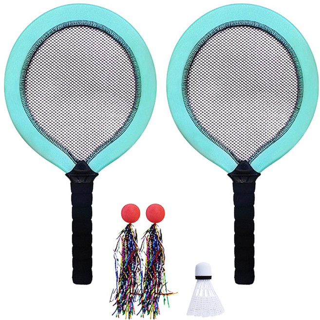 루키 민턴 라켓 2p + 공 2p + 셔틀콕 세트, 민트, 1세트