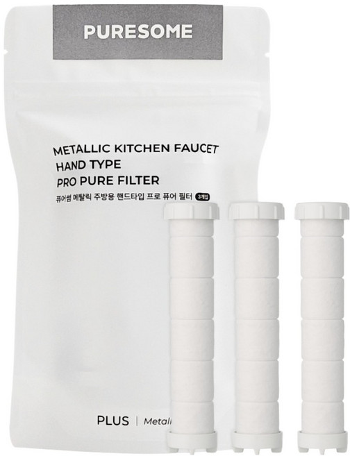 퓨어썸 메탈릭 주방용 핸드 타입 프로 퓨어 필터, 3개