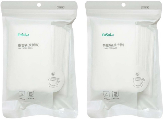FaSoLa 一次性天然玉米纖維茶包袋 滷包袋 反折款 7 x 10cm, 小的, 2個, 100個裝