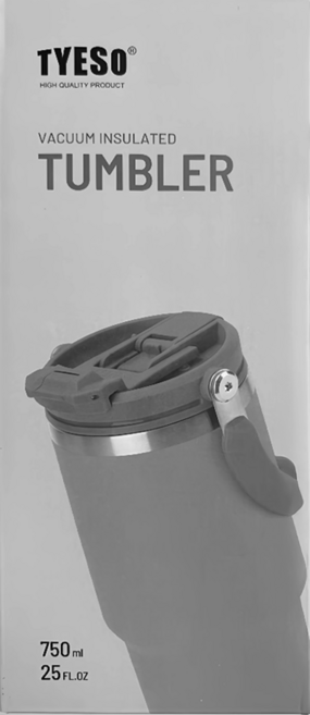 TYESO 泰碩 提手保溫杯 33#C款, 高級灰, 750ml, 1個