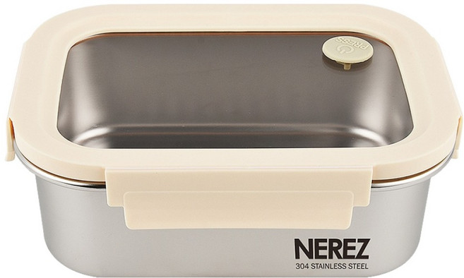 NEREZ 耐樂斯 米琳不鏽鋼保鮮盒 1920ml, 容器 + 蓋子, 1個