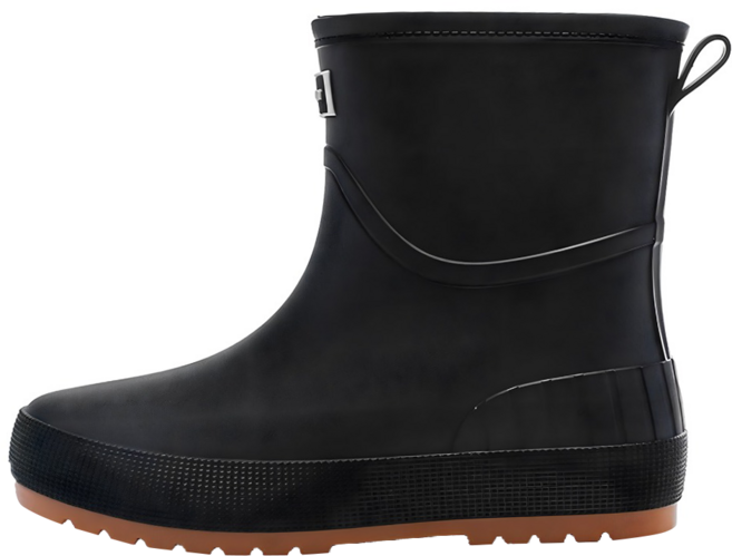 GUDETU 谷德兔 女士簡約時尚新款防滑耐磨厚底中筒雨靴 8811