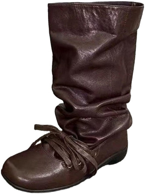 Paperments Arden PU蝴蝶結抓皺長靴 10258