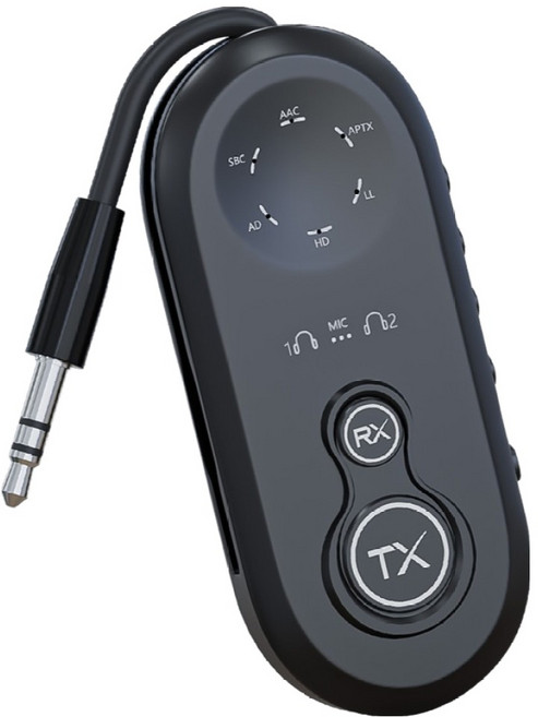 컴스 고음질 블루투스 v5.4 AUX 스테레오 무선 리시버 오디오 송수신기, 블랙, 1개, JA434
