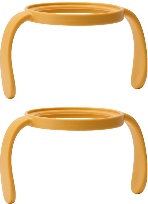 베베그로우 유아용 그린핑거 젖병 빨대컵 핸들, 골든오렌지, 2개