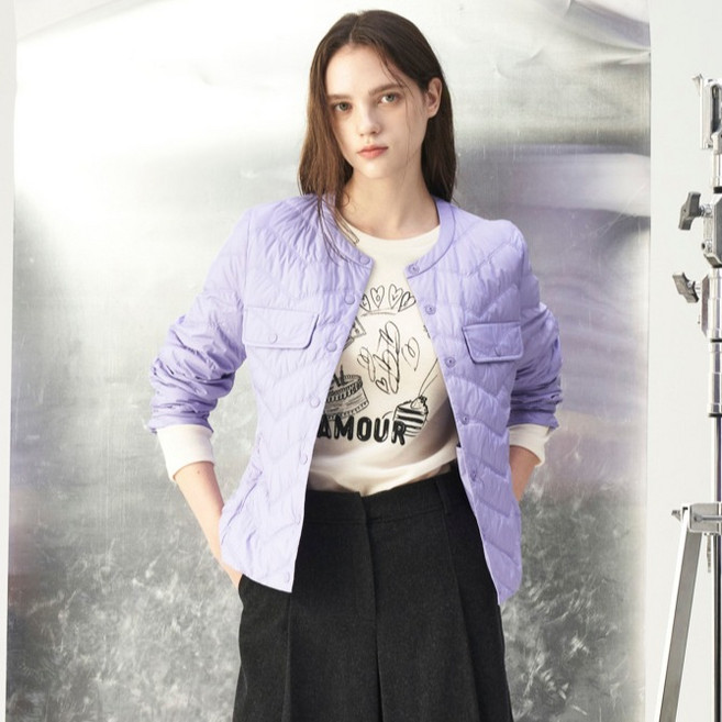 Olivia Lauren 女款圓領Z字形輕量羽絨外套 VOBKD5W9171