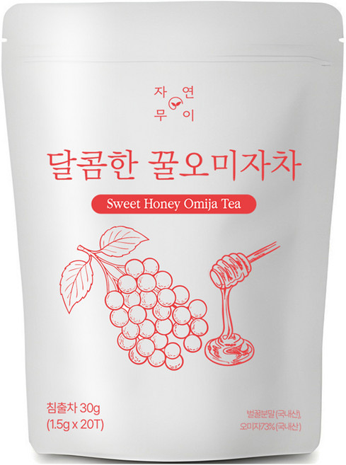 자연무이 달콤한 꿀오미자차, 1.5g, 1개, 20개입