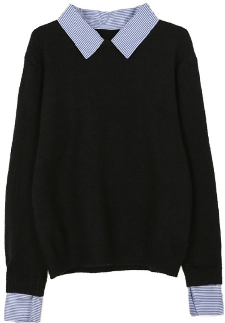 바닐라민트 프롬미스 여성용 엠버 레이어드 셔츠 니트