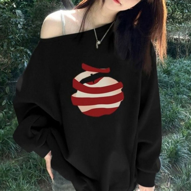 피어니스트 모던 프루티 애플 오프숄더 맨투맨