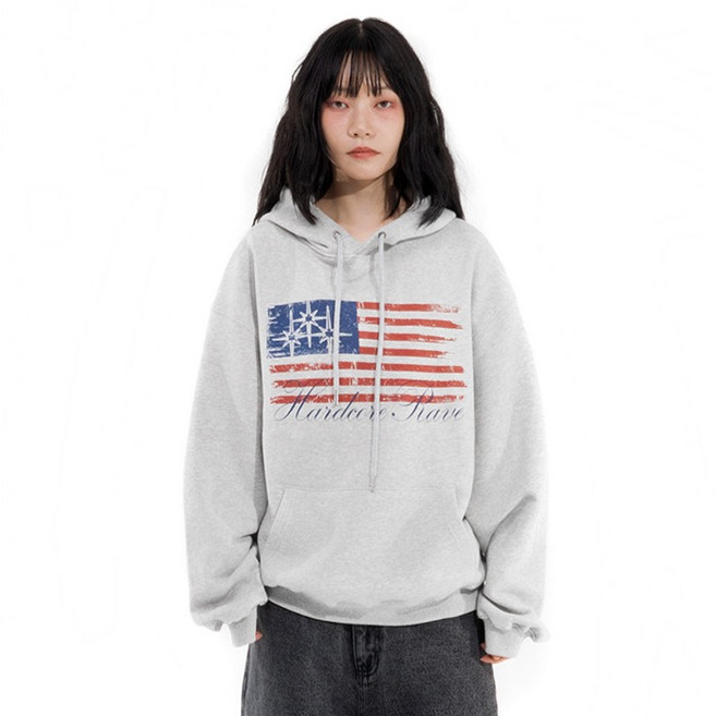 saintpain 男女通用星條旗連帽T恤