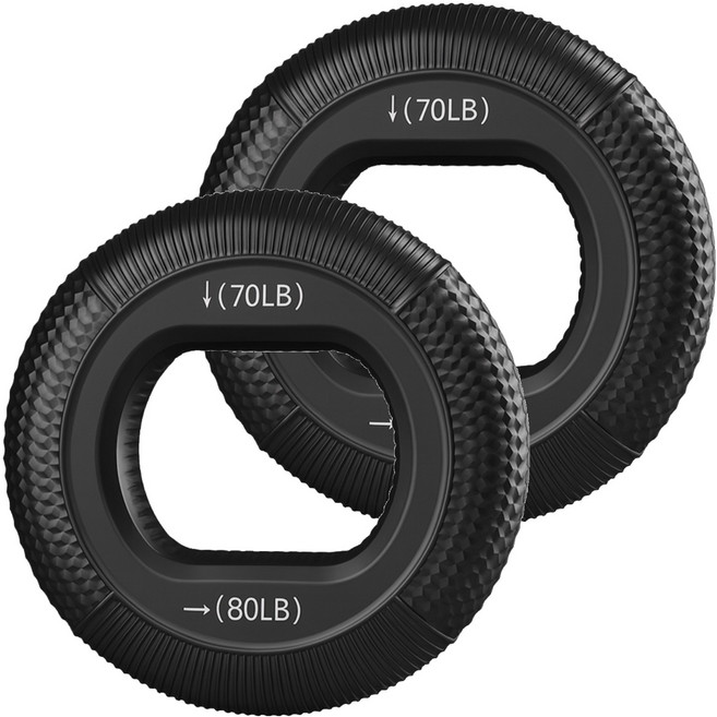 실리콘 손가락 듀얼 파워 도넛 악력기, 블랙, 2개