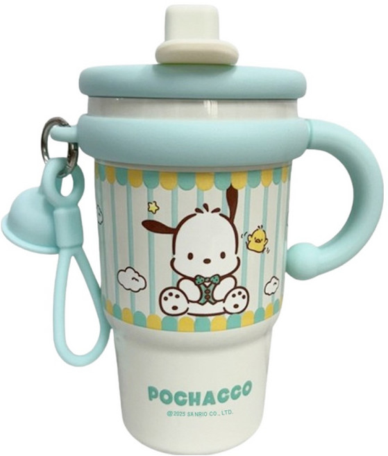 Sanrio 三麗鷗 優貝選 316大容量不鏽鋼保溫杯 1蓋兩用, 綠色, 1個, 600ml