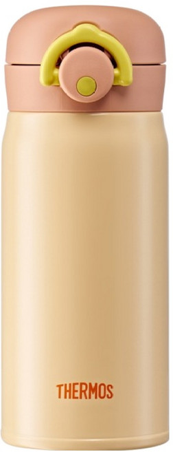 THERMOS 膳魔師 第3季 我的設計 一鍵式水瓶 JNR-352K, 橘色(瓶身), 隨機出貨(設計貼紙), 350ml, 1個