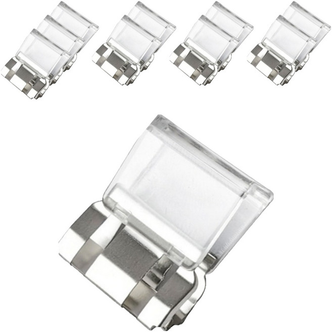 웰티움 창문 방충망 안전 잠금장치 다용도 클립, 투명, 10개