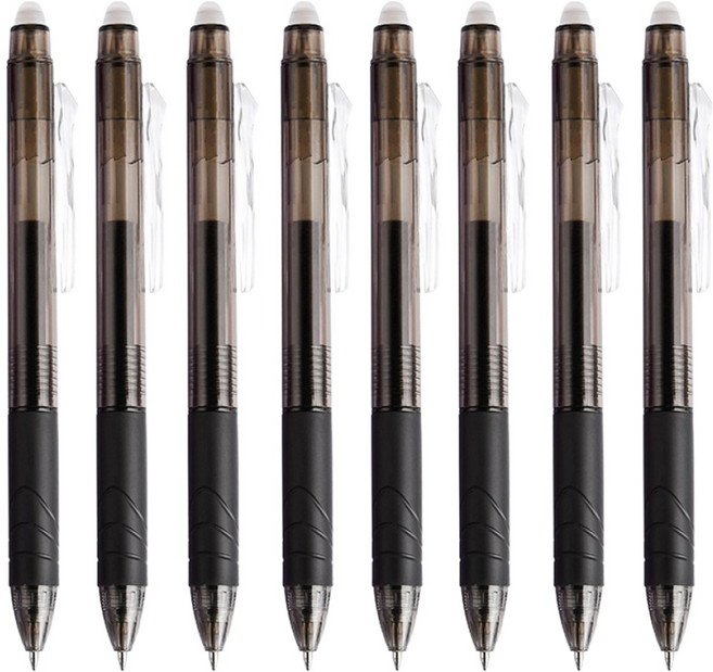 DONGAPMS 可擦拭墨水橡皮擦原子筆 0.5mm, 黑色, 8個
