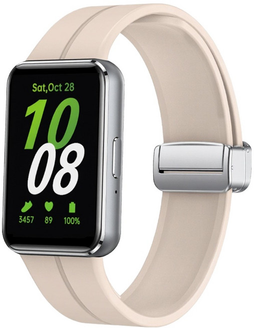 워치스탠다드 D버클 마그네틱 실리콘 스트랩, 아이보리, 1개