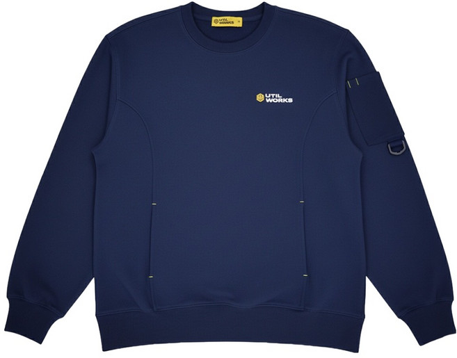 유틸웍스 남녀공용 소매 포켓 맨투맨 UUCCMTE37006