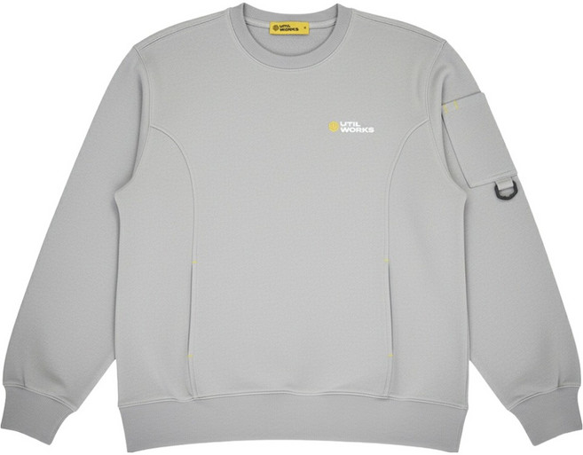 유틸웍스 남녀공용 소매 포켓 맨투맨 UUCCMTE37006