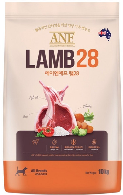 ANF 전연령 강아지 램28 건식사료, 양, 10kg, 1개