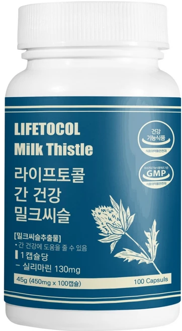 라이프토콜 간 건강 밀크씨슬 45g, 1개, 100정 - 쿠팡