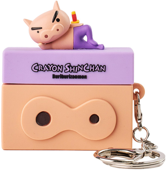 포카모리 짱구는못말려 심심해 3D 피규어 실리콘 에어팟 키링 케이스 부리부리, 혼합색상, 1개, 에어팟 프로 1 / 2세대