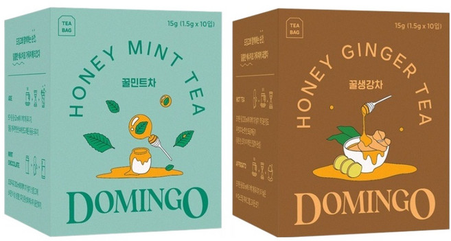 도밍고 꿀민트 10p + 꿀생강 10p 세트, 1세트