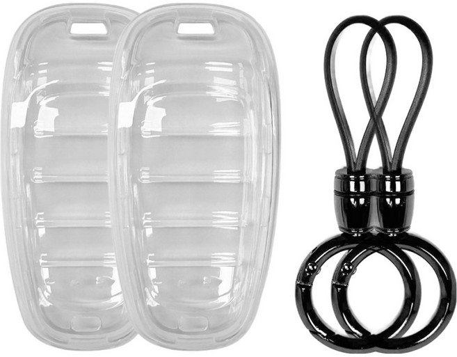 레인윙스 자동차 스마트키 투명 젤리 케이스 2p + 키링 2p 세트, 화이트, 현대 02