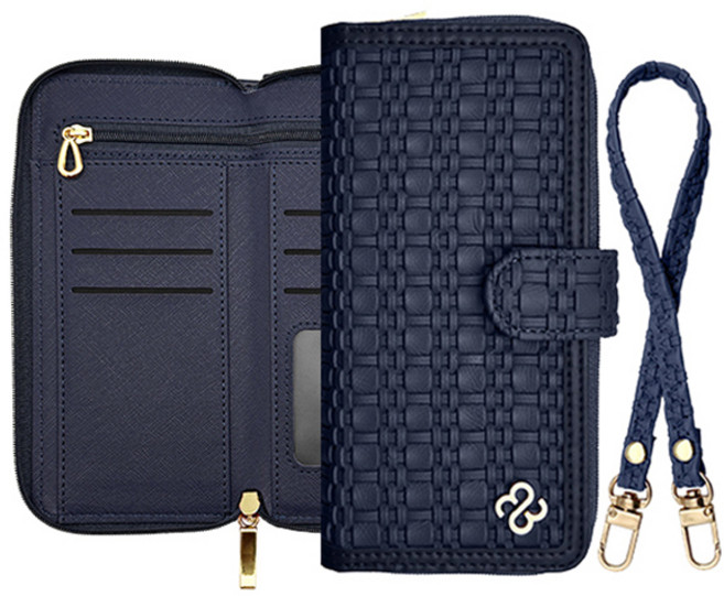 에스엠씨 엘렌 체크 지퍼 다이어리 지갑형 휴대폰 케이스