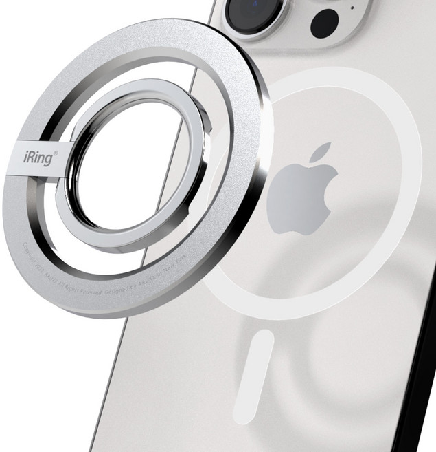 아이링 M2 맥세이프 휴대폰 그립 톡 홀더 거치대, 1개, 실버