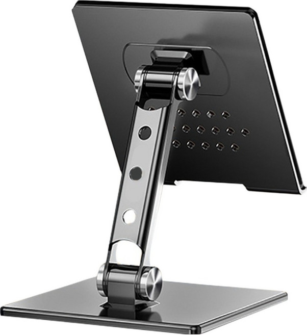ANTIAN iPad 桌面金屬折疊平板/追劇/直播/會議懶人支架, 黑色, 1個