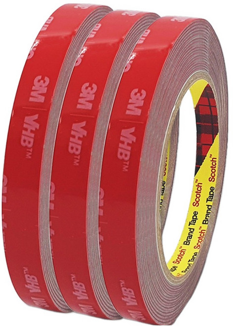 쓰리엠 VHB 초강력 아크릴폼 그레이 양면테이프 10mm x 5m, 3개