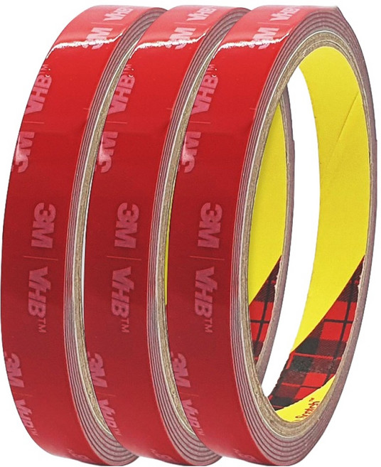 쓰리엠 VHB 초강력 아크릴폼 그레이 양면테이프 12mm x 1.5m, 3개