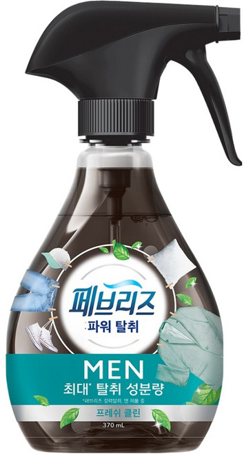 페브리즈 남성용 섬유탈취제 프레쉬 클린향 본품, 370ml, 1개