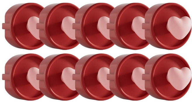 아이끌레 콘센트 감전방지 실리콘 커버, 하트레드핑크, 10개