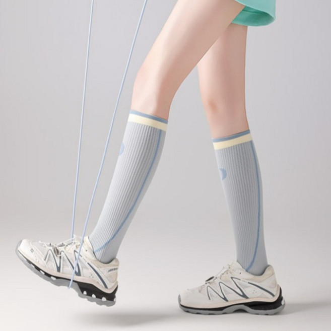 맘담은 여성용 테니스 골프 러닝 압박 양말, 블루, 1개