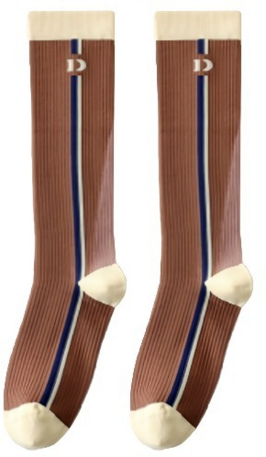 用心 女性網球高爾夫跑步壓力襪, 棕色, 1個