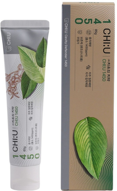 治癒牙膏 1450 高氟 無色 無香 無SLS 牙膏, 1個, 85g