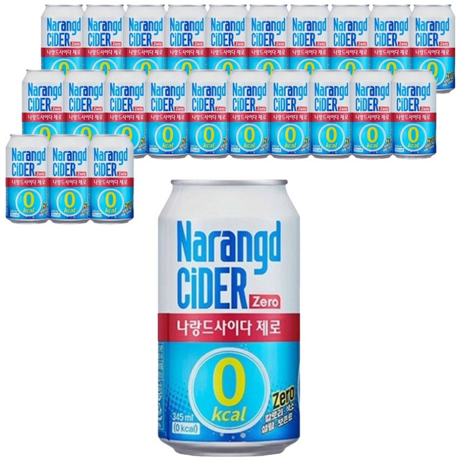 나랑드사이다 제로, 345ml, 24개