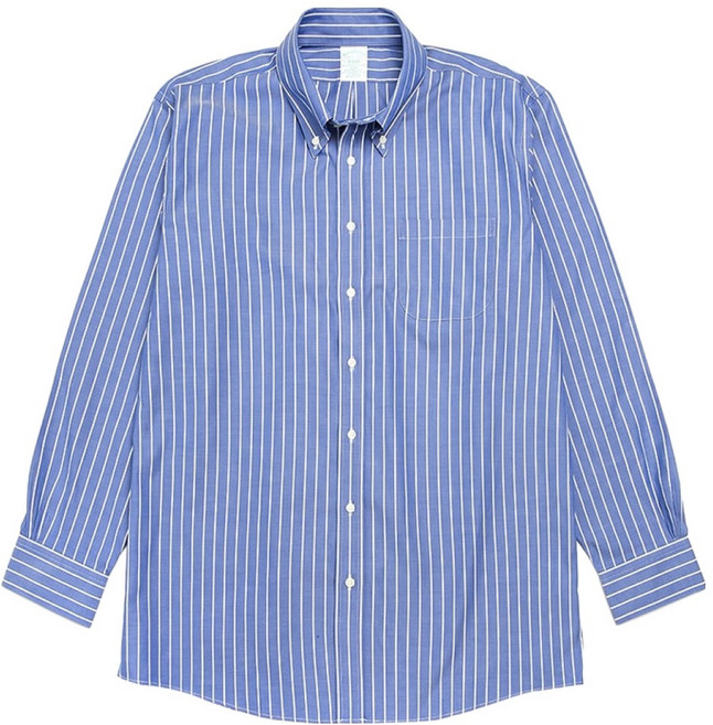 브룩스브라더스 남성용 논아이론 폴로 버튼 다운 드레스 셔츠