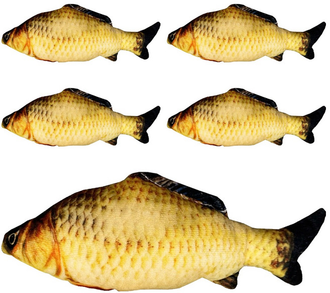 寵物夢工廠 鯽魚玩具 S(20 x 8 x 5cm), 5個, 魚 多色