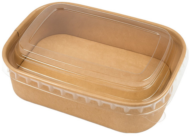 URBANFLAIR 牛皮紙方形便當盒 50入 + 蓋子 50入 組, 1套