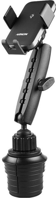 ARKON FOD2 25메탈로버스트 차량용 컵홀더 듀얼코일 무선충전 핸드폰 거치대, 블랙, 단품