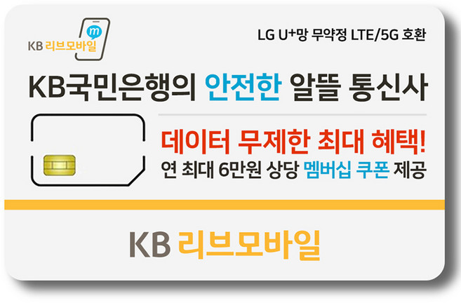 SKT KB리브모바일 알뜰폰 유심칩