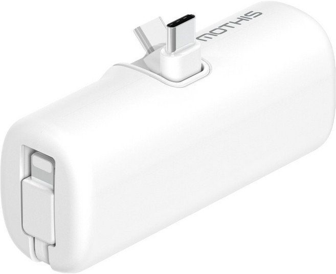 모디스 도킹형 접이식 C타입 일체형 미니 보조배터리 5000mAh + 8핀 일체형 케이블, 화이트, SPE-DA5GPQ3LCP8