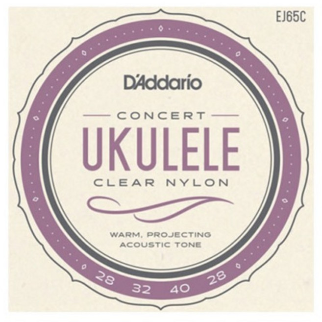 D'Addario Concert 烏克麗麗弦, EJ65C, 單一顏色, 1個