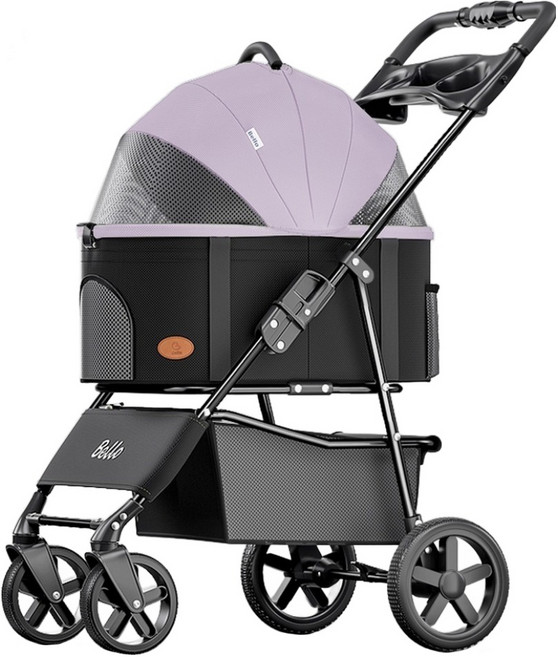 Bello Pets 車包分離款寵物手推車 SP02FD, 1個, 柔霧紫