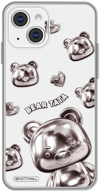 hottmall 金屬熊透明手機殼